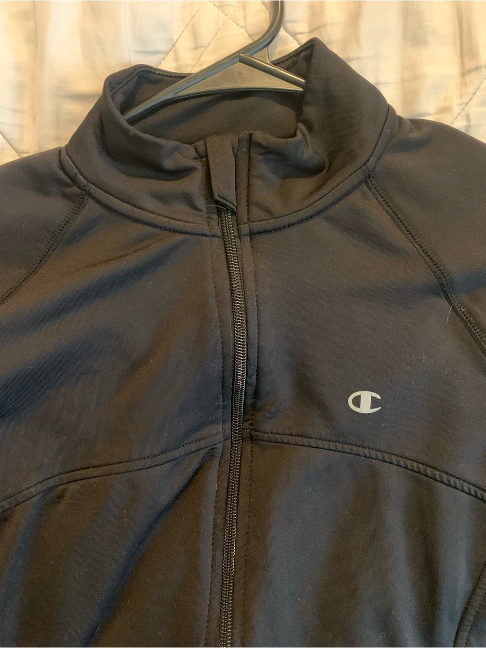 Champion Women's Black Zip-Front Athletic Bomber Jacket